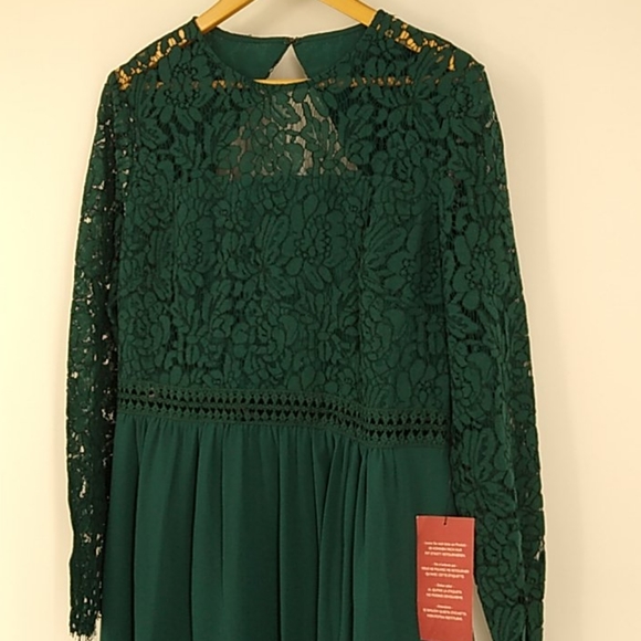 TRUTH & FABLE green Lace A-Line Cocktail Dress - Picture 6 of 8